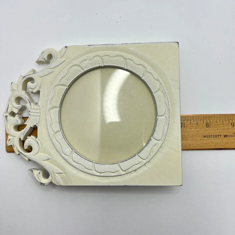 Vintage Ornate Cream Picture Frame Set of 2 Scrollwork Victorian Regency Shabby